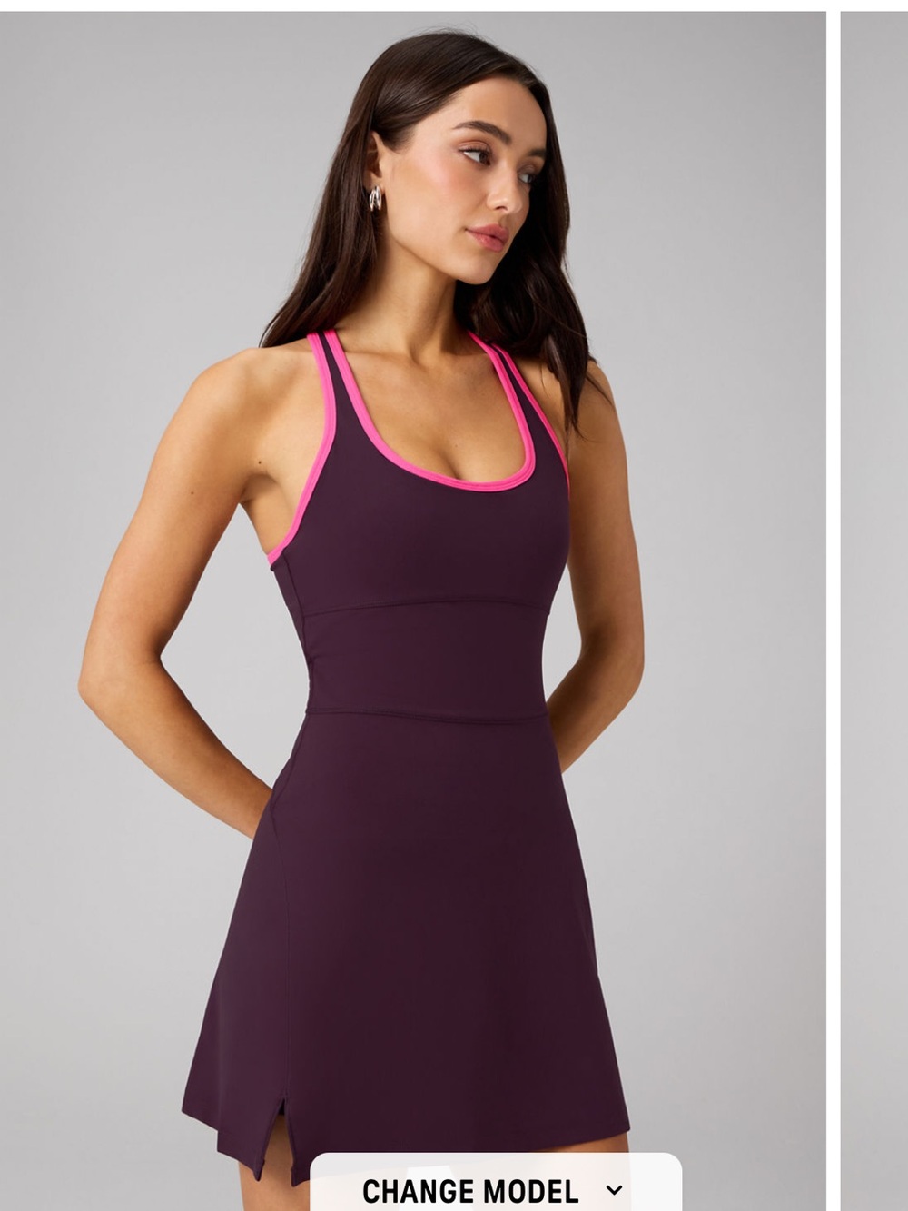 NWT Fabletics Define Performance Dress Mini Women’s Oxblood Purple Pink Crush S